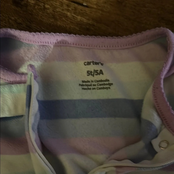 Carter's Pastel Striped Llama One Piece - Picture 2 of 3